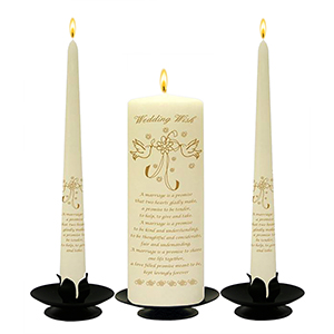 Customised Wedding Candles - Family Crests Crest Gold Script