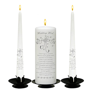 Customised Wedding Candles - Family Crests Black Script