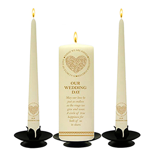 Customised Wedding Candles - Flower Cream