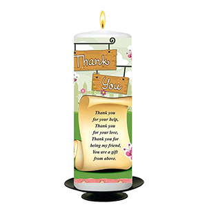 Customised Thank you Candle Gift - Message on Scroll
