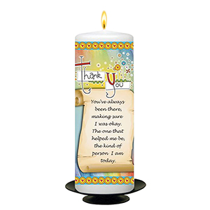 Customised Thank you Candle Gift - Message on Scroll