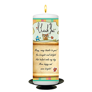 Customised Thank you Candle Gift - Message on Scroll