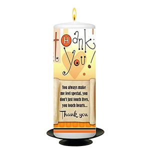 Customised Thank you Candle Gift - Message on Scroll