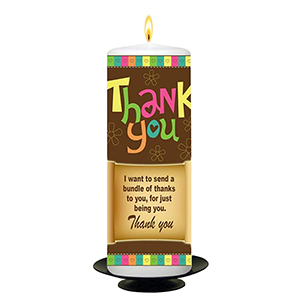 Customised Thank you Candle Gift - Message on Scroll