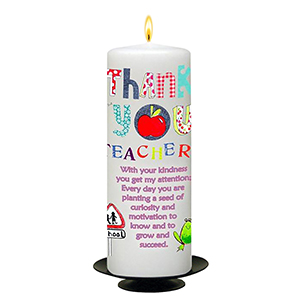 Customised Thank You Teacher Candle Gift - Greatest Teacher with Photo Green