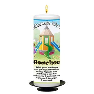 Customised Thank You Teacher Candle Gift - Greatest Teacher with Photo Green