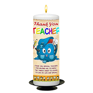 Customised Thank You Teacher Candle Gift - Greatest Teacher with Photo Green