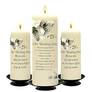 Customised Wedding Candles - Trinity Knot & Swirls Gold Set (1 x 9 inch & 2 x 6 inch Candles)