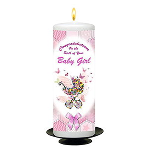 Customised New Baby Candle Gift - Boy Toys & Pegs with Photo
