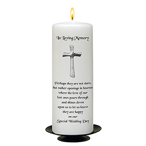 Customised Wedding Remembrance Candle - Celtic Cross & Rings Gold