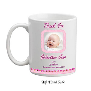 Customised Godfather Mug Gift - Forget Me Knots Blue with Photo