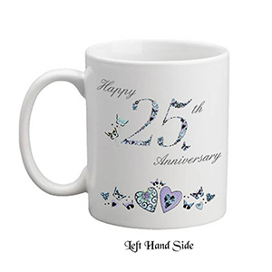 Customised Wedding Anniversary Mug Gift - Golden (50th) Ribbons with Photo