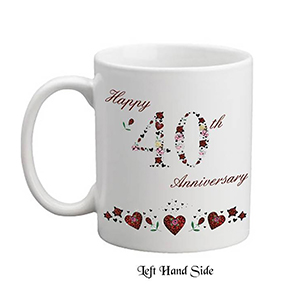 Customised Wedding Anniversary Mug Gift - Golden (50th) Ribbons with Photo