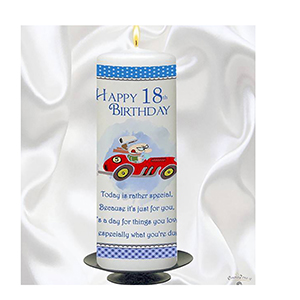 Customised Birthday Candle - Red Newpaper with photo