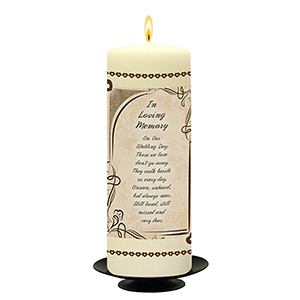 Customised Wedding Remembrance Candle - Celtic Cross & Rings Gold