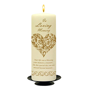 Customised Wedding Remembrance Candle - Celtic Cross & Rings Gold