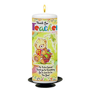 Customised Thank You Teacher Candle Gift - Greatest Teacher with Photo Green