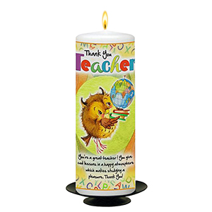 Customised Thank You Teacher Candle Gift - Greatest Teacher with Photo Green