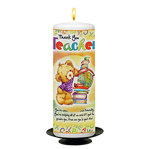 Customised Thank You Teacher Candle Gift - Greatest Teacher with Photo Green