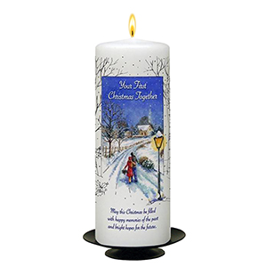 Personalsied Christmas Candle Gift - Baby Bear Decorating Your First Xmas