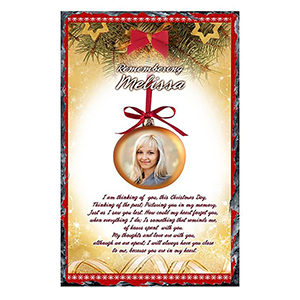 Customised Christmas Remembrance Slate - Robin & Berries