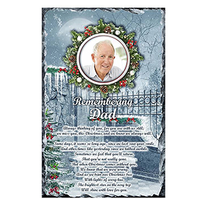Customised Christmas Remembrance Slate - Robin & Berries