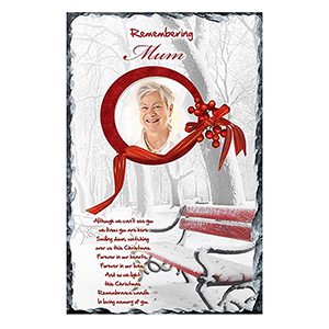 Customised Christmas Remembrance Slate - Robin & Berries
