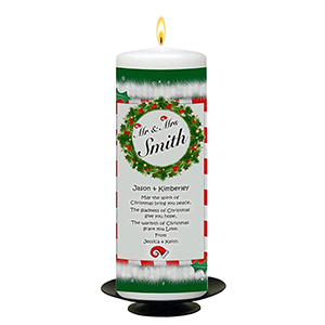 Personalsied Christmas Candle - Our First Christmas - Mr & Mrs Photo Christmas