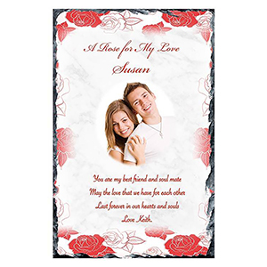 Customised Valentines Candle Gift - Teddy Heart with Photo
