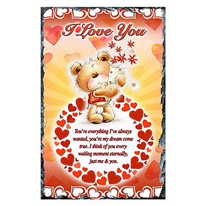 Customised Valentines Candle Gift - Teddy Heart with Photo