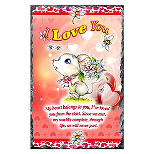 Customised Valentines Candle Gift - Teddy Heart with Photo