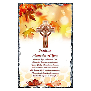Personalsied Remembrance Slate - Robin & Blossom Heart