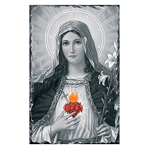 Personalsied Remembrance Slate - Sacred Heart of Jesus (Colour)