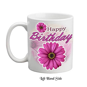 Customised Birthday Mug Gift - Pink Gerbera