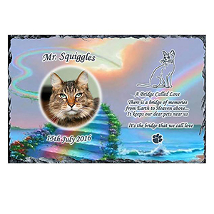 Personalsied Remembrance Slate - Pawprints with Photo