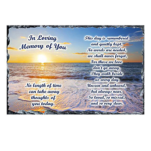 Personalsied Remembrance Slate - Robin & Blossom Heart