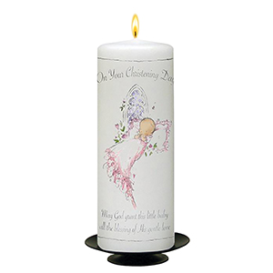 Customised Girls Christening Candle - Ellie Elephant