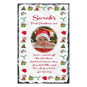 Babys First Chrismtmas Slate - to Nana & Grandad Slate