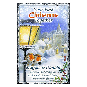 Personalsied Christmas Candle Gift - Baby Bear Decorating Your First Xmas