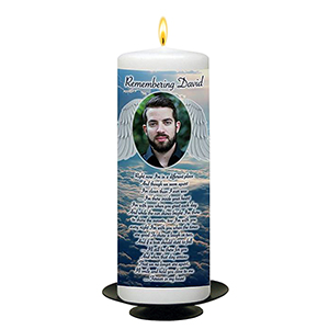Customised Remembrance Candle - White Rose with Photo Thinking Of You