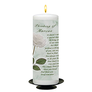 Customised Remembrance Candle - Butterfly & Sunflowers