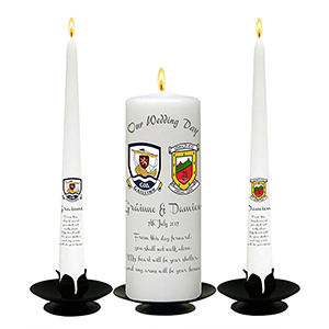 Customised Wedding Candles - Family Crests Black Script