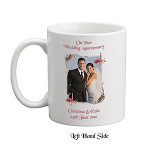 Customised Wedding Anniversary Candle Gift - Family Crest Anniversary Gold Script & Photo