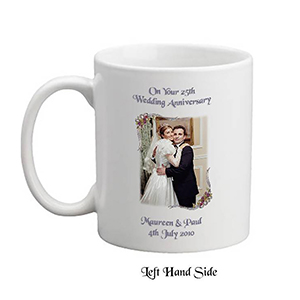 Customised Wedding Anniversary Candle Gift - Family Crest Anniversary Gold Script & Photo