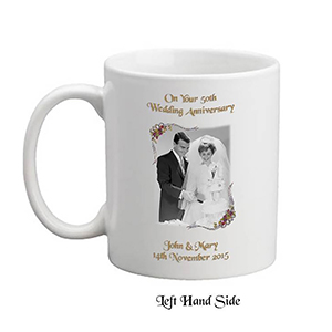 Customised Wedding Anniversary Candle Gift - Family Crest Anniversary Gold Script & Photo