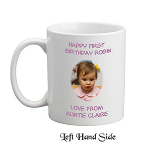Customised Birthday Mug Gift - Age 1 - Birthday Party with Photo