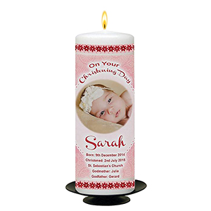 Customised Girls Christening Candle - Ellie Elephant