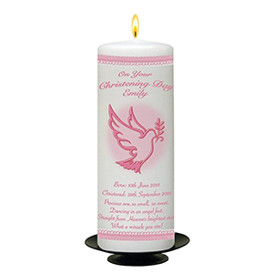 Customised Girls Christening Candle - Ellie Elephant