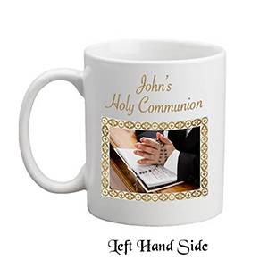 Customised 1st Holy Communion Candle - Gold Frame with Photo Boy