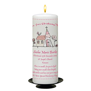 Customised Girls Christening Candle - Ellie Elephant